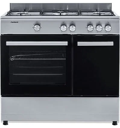 Cocina Gas Corbero 90 cm 5 Fuegos + Horno + Porta Inox