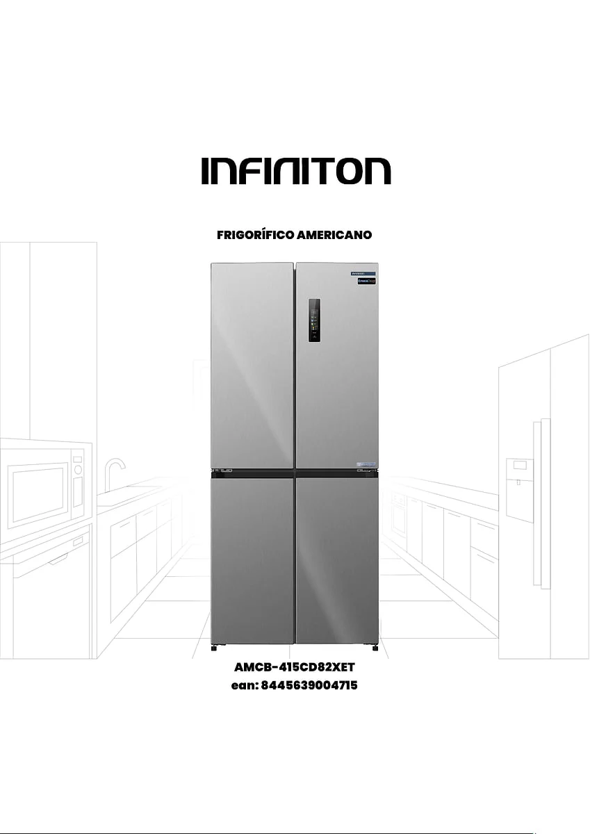 Frigorífico Americano Infiniton AMCB-415CD82XET 415 L Total No Frost Inox