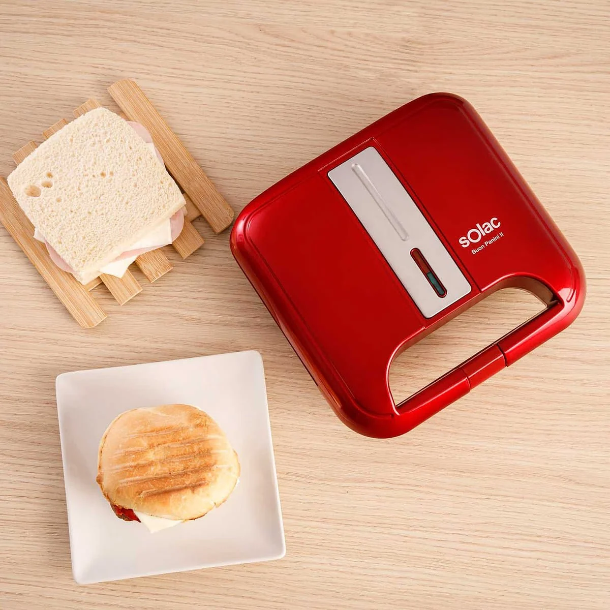 Sandwichera Solac Buon Panini II 750 W Roja
