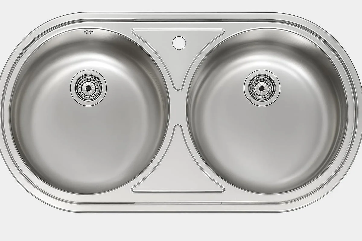 Fregadero VG Practic Lujo 2 Senos Redondo 84x44 cm Inox