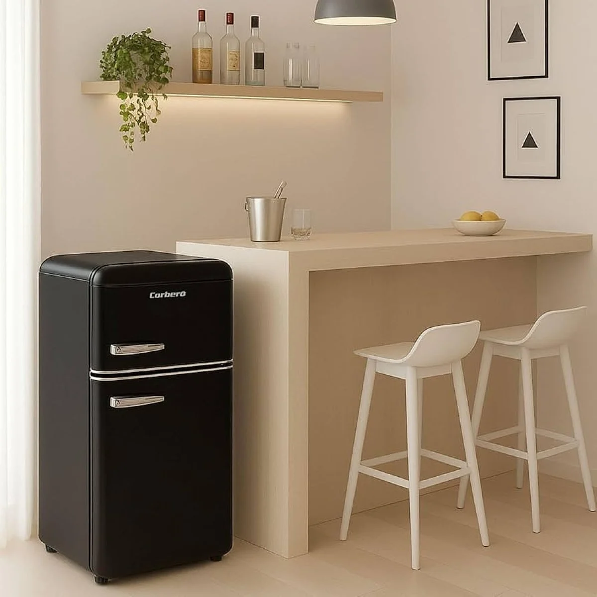 Frigorífico Corbero CF2PG90RN 90x55 Retro Negro