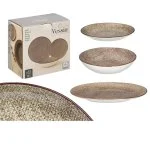 Vajilla 12 Piezas Porcelana Marrón Vessia