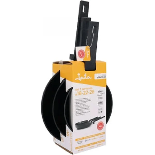 Set 3 Sartenes Jata HSAR2403 18+22+26 cm Aluminio Forjado Inducción