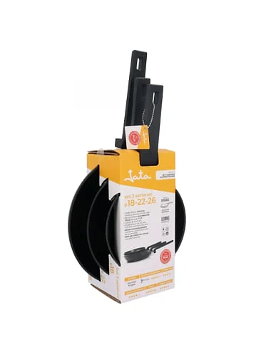 Set 3 Sartenes Jata HSAR2403 18+22+26 cm Aluminio Forjado Inducción