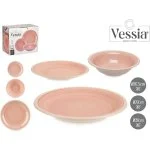 Vajilla 18 Piezas Gres Rosa Vessia