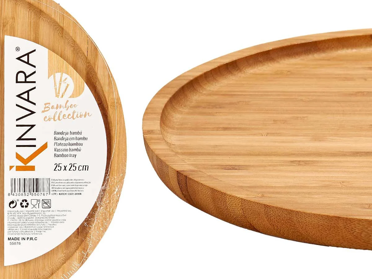 Tabla Mediana Redonda Klimer Bambu Aperitivo