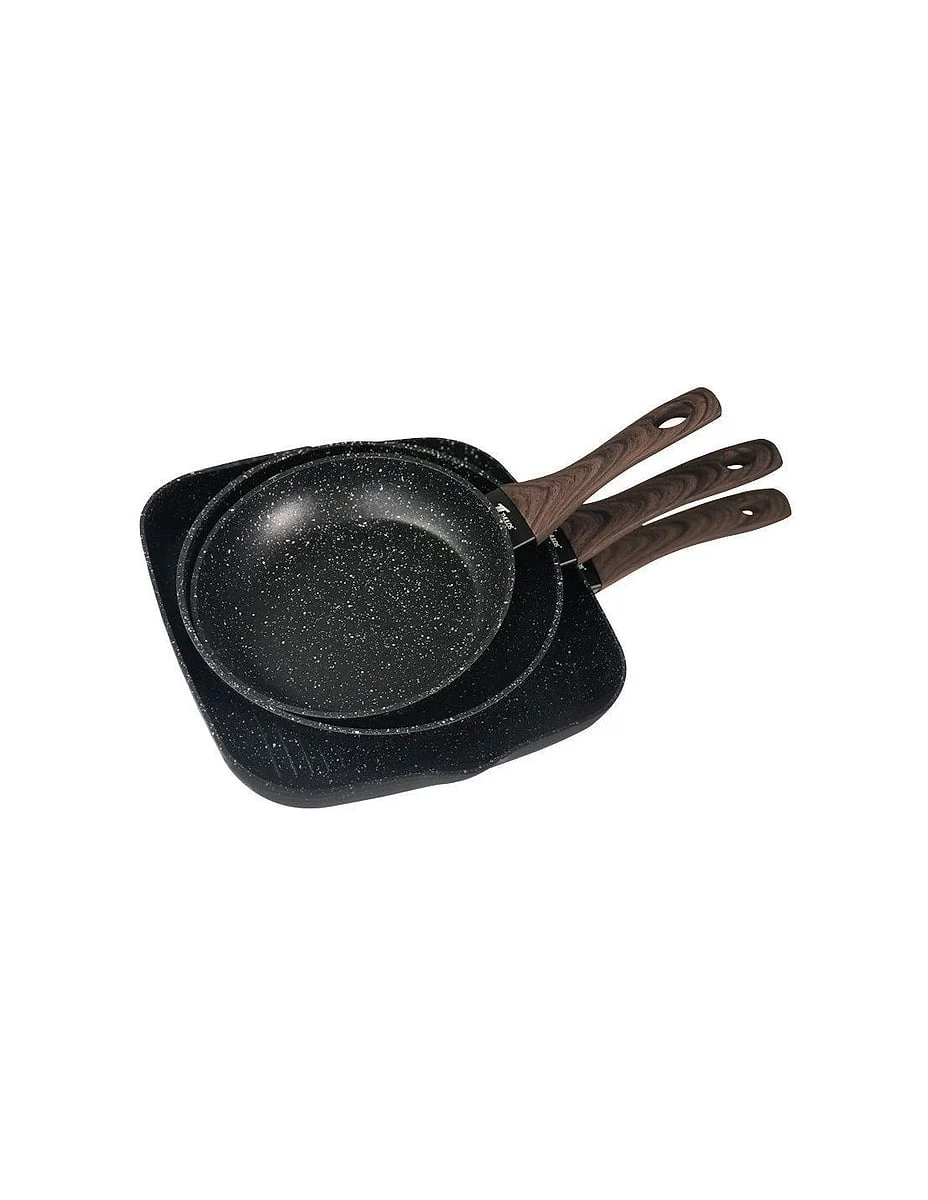Set 2 Sartenes + 1 Grill Thulos 20+22+28 cm