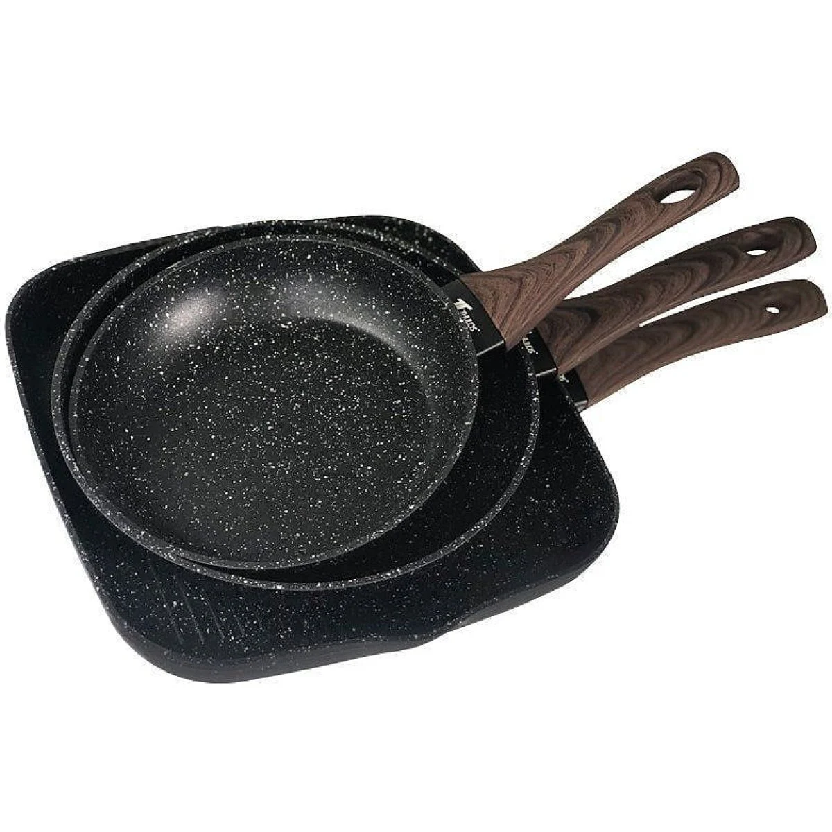 Set 2 Sartenes + 1 Grill Thulos 20+22+28 cm