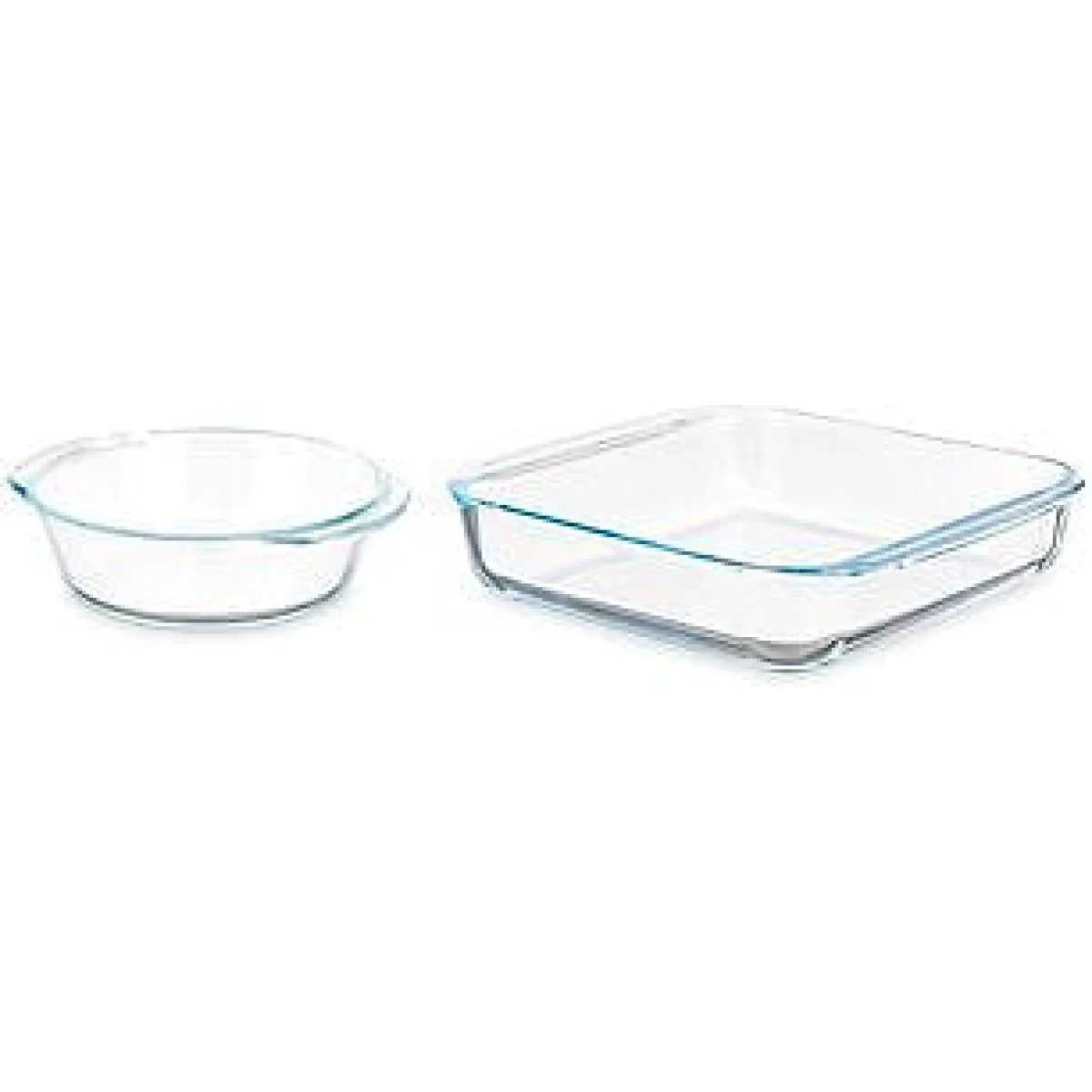Set 2 Bandejas Cristal Vivlato Redonda + Cuadrada