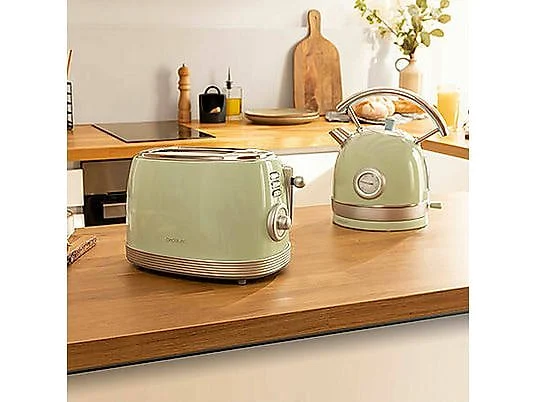 Tostador Cecotec 2 Ran Corto Green Toast&Taste 800 Vintage Light Green