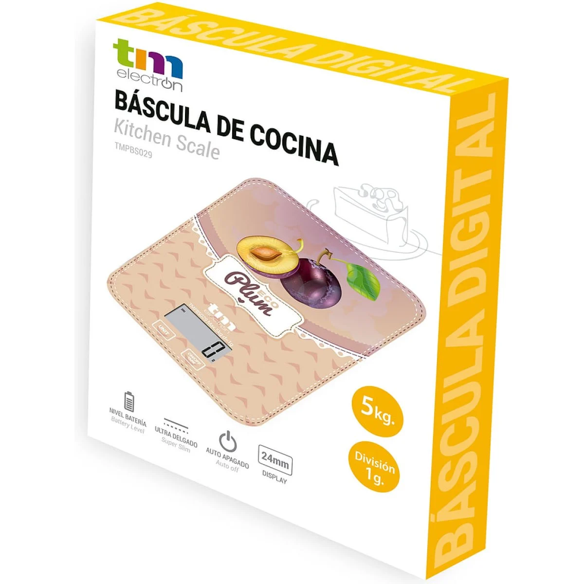 Báscula de cocina TM Digital 5 Kg Color Ciruela