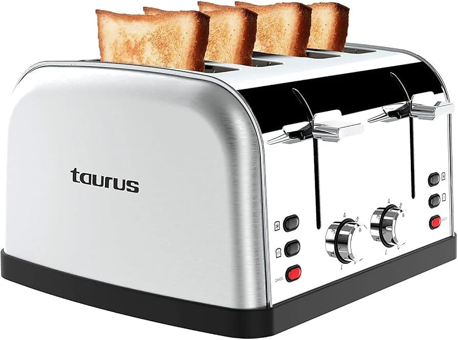 Tostador Taurus TO1900X 4 Rebanadas Inox Vintage