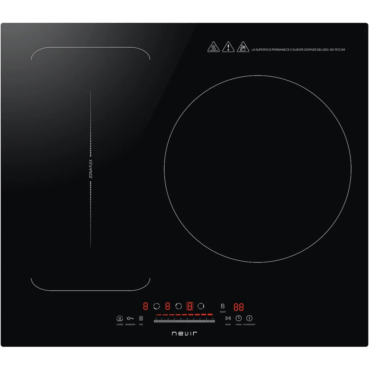 Placa de Inducción Nevir NVR-IND2000-FLEX 3 Zonas Función Booster