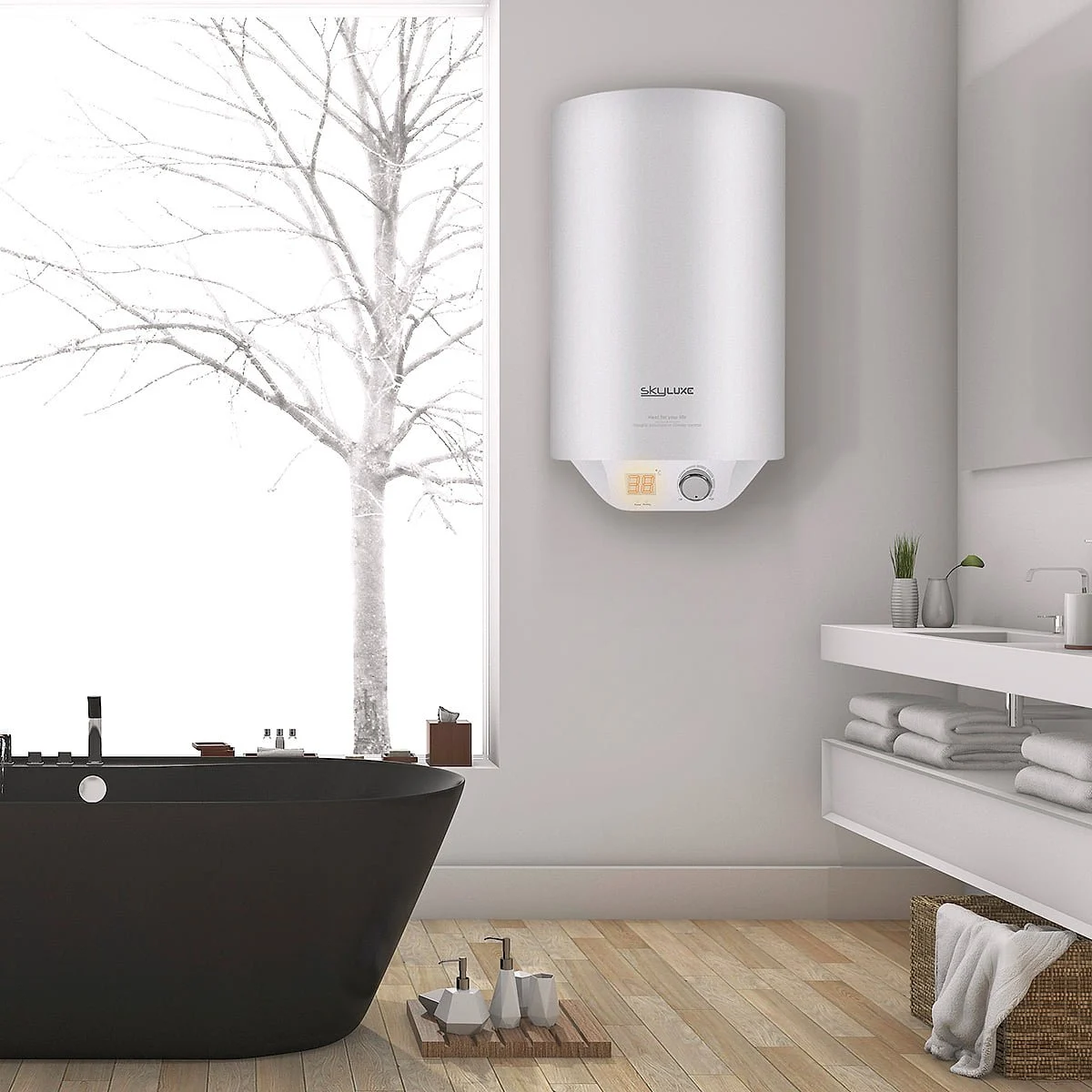 Termo eléctrico Skyluxe 80 L Doble Depósito Vertical