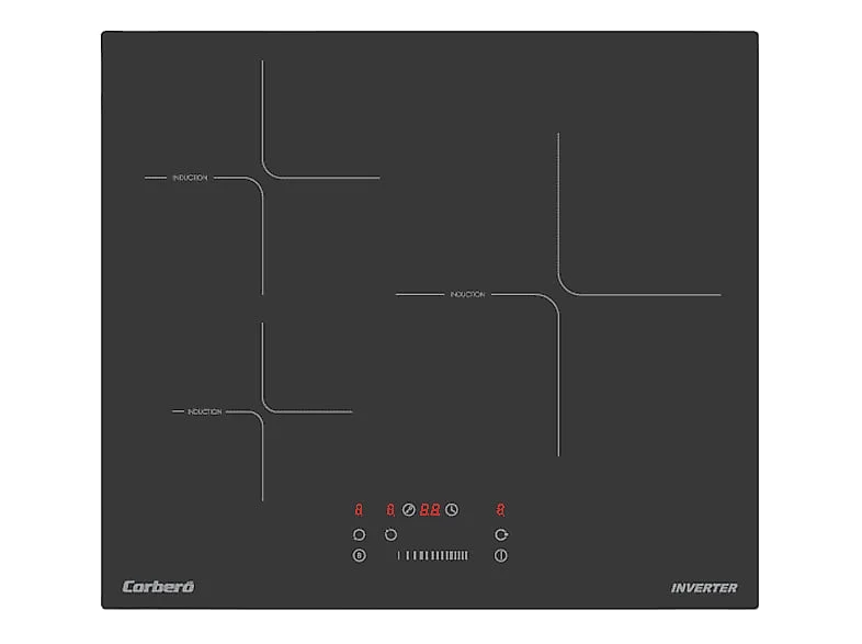 Placa Inducción Corebro 3 F 7400W Negro