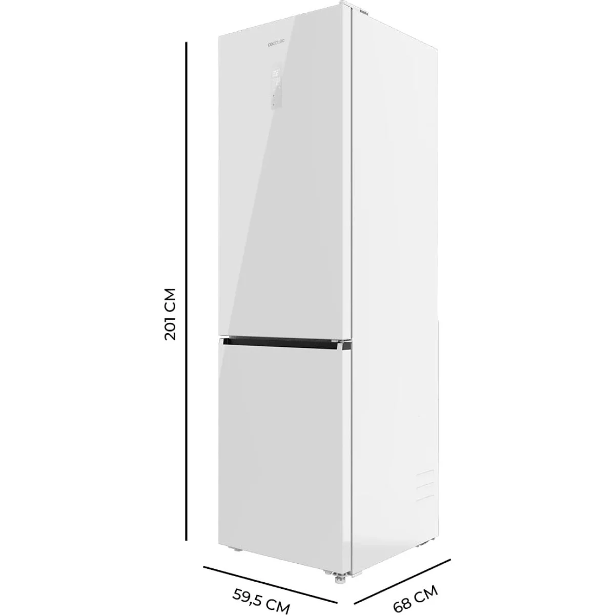Frigorífico Cecotec 201X60 E Cristal Blanco CoolMarket Combi 456 White Glass E