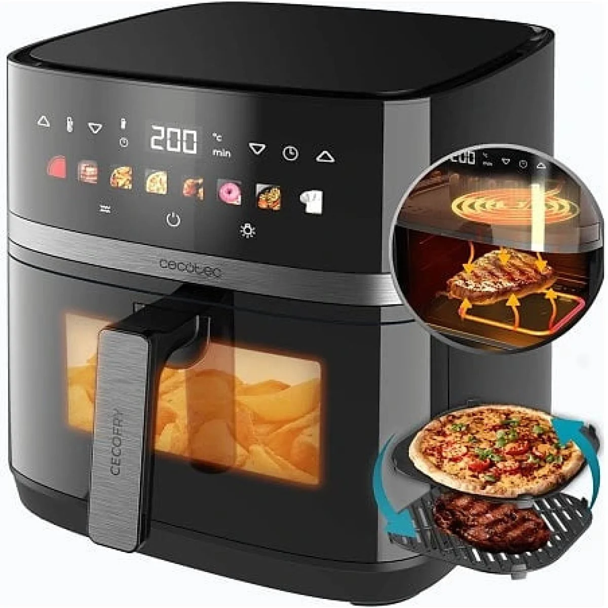 Freidora sin aceite Cecotec Cecofry&Grill Duoheat 8000 8 L 2200 W