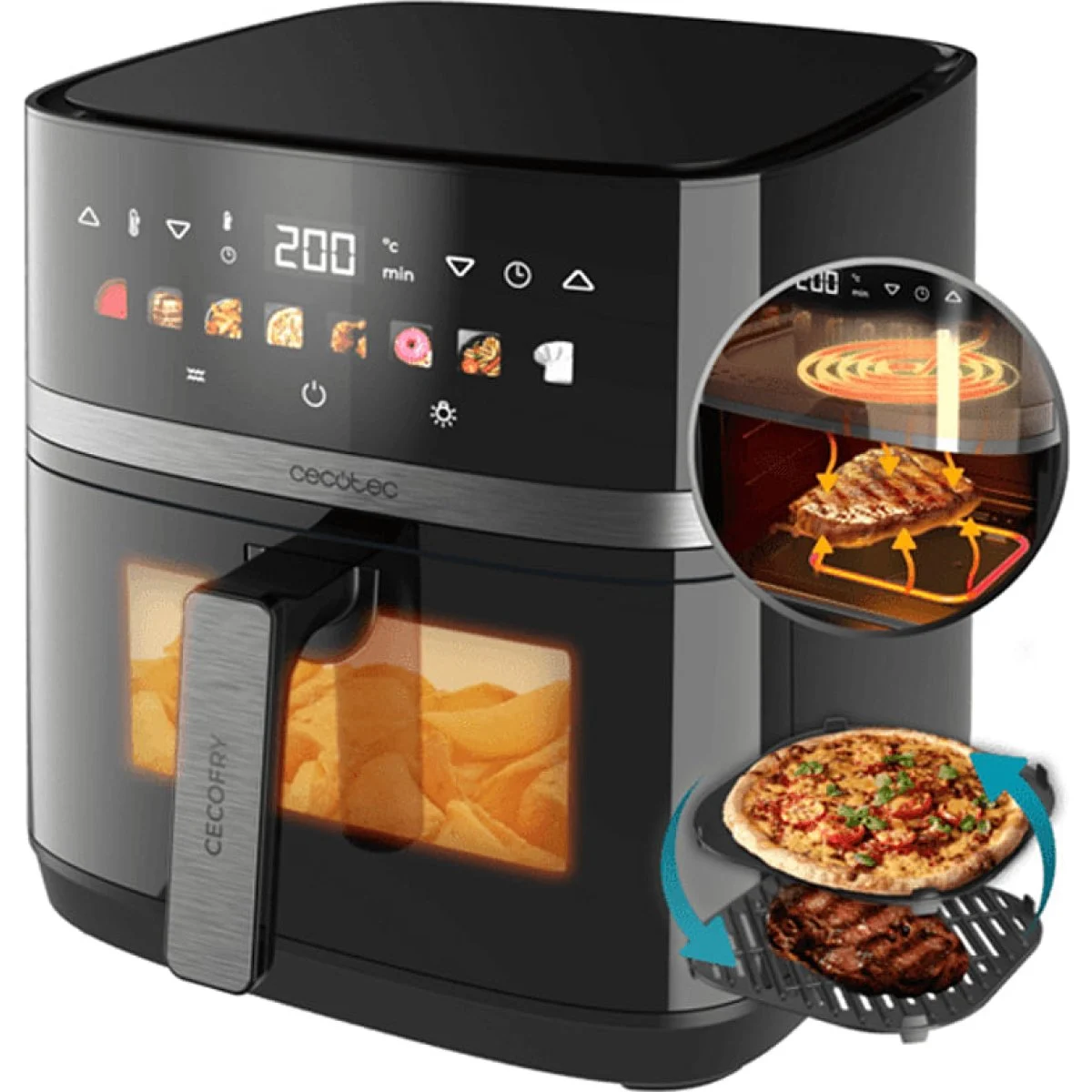 Freidora sin aceite Cecotec Cecofry&Grill Duoheat 8000 8 L 2200 W
