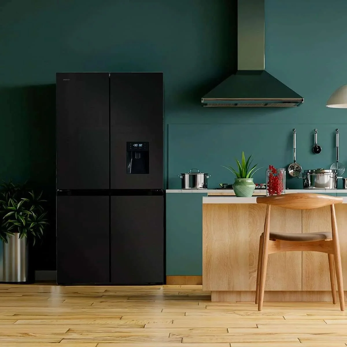 Frigorífico Americano Cecotec 4 P CoolMarket 4D 564 Dark E Dispensador