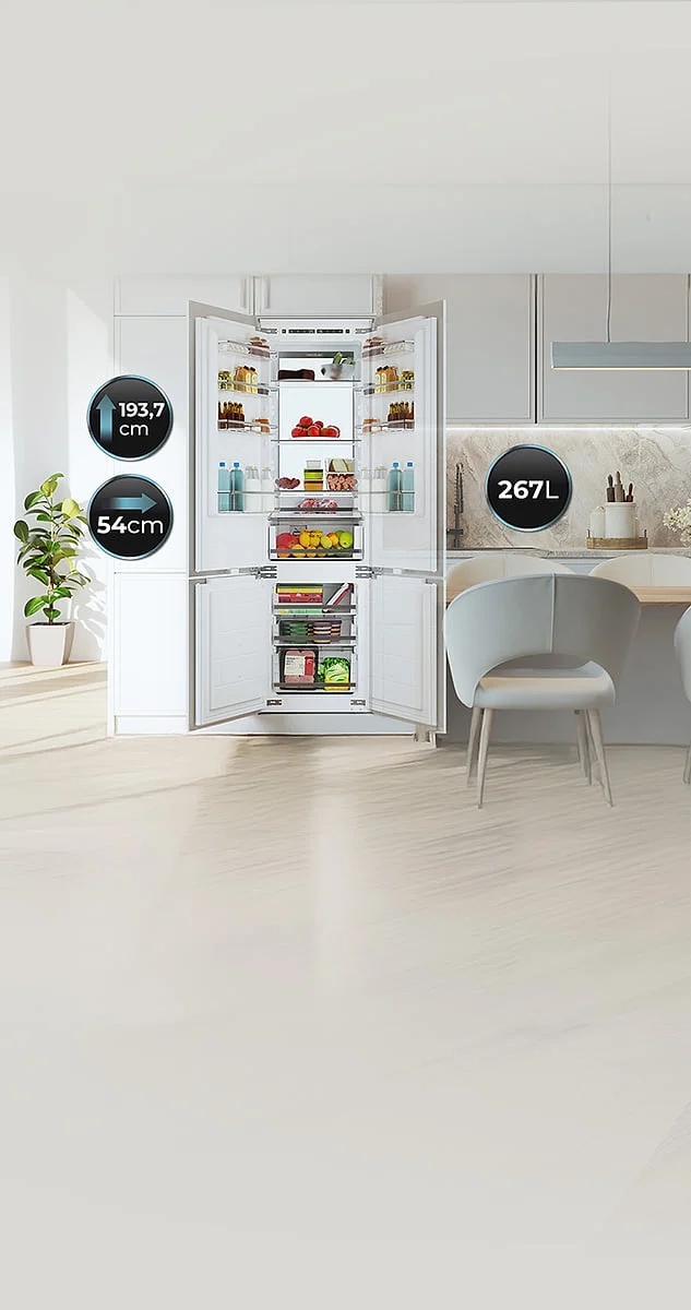 Frigorífico Cecotec 201X60 D Blanco CoolMarket Combi 405 WL Elite Lunar Stone D