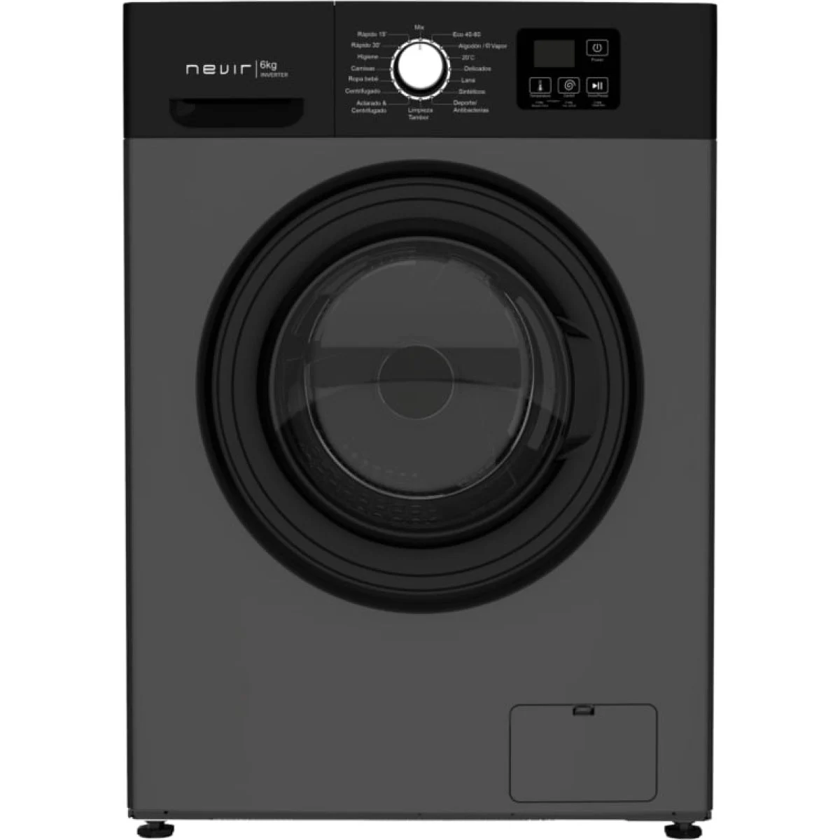 Lavadora Nevir NVR-WMFL2161DIN 6 Kg 1200 rpm Clase A Vapor Inox