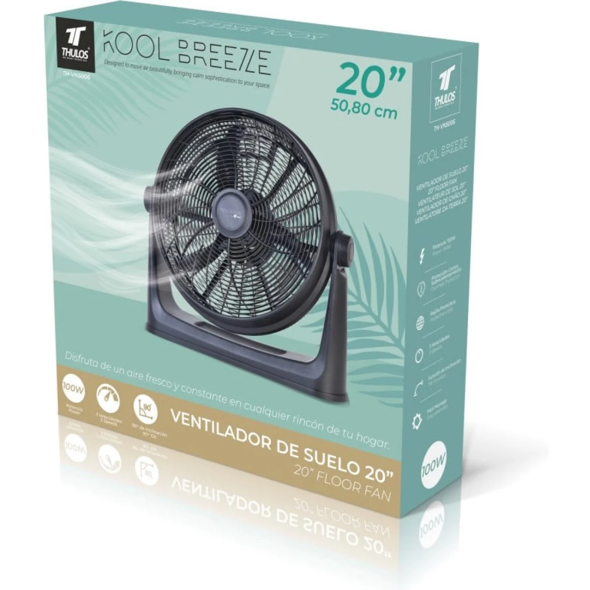 Ventilador Industrial Thulos 20" Negro 50 cm 100W