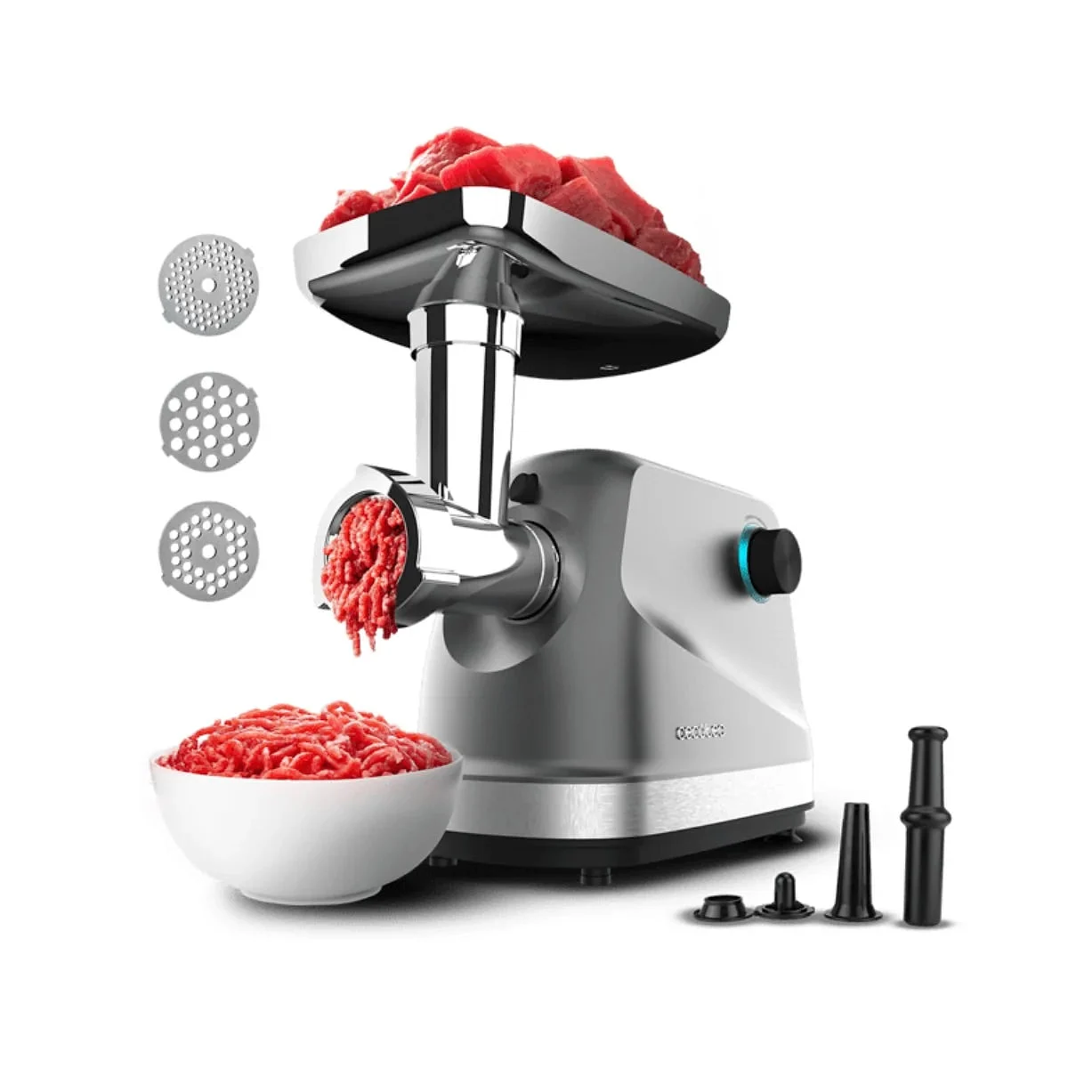 Picadora de Carne Cecotec 1360 W Crusher 1400 Steel