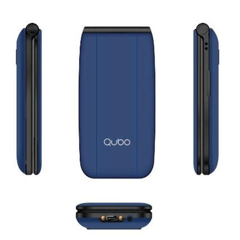 Teléfono Móvil Qubo NEONW 4G con Tapa Azul Teclas Grandes Botón SOS