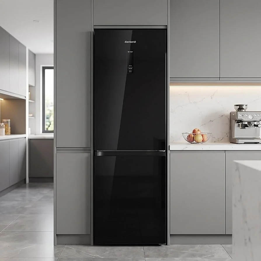 Frigorífico Combi Corbero CCHGL186NFN 400 L No Frost Cristal Negro Clase E