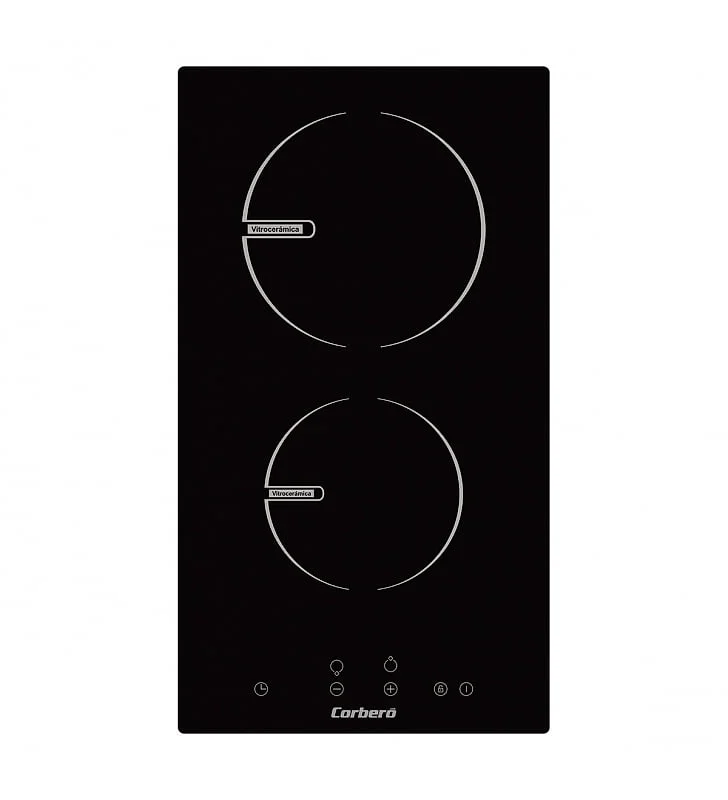 Vitrocerámica Corbero CCVG205D 2 Zonas 2900W Cristal Negro