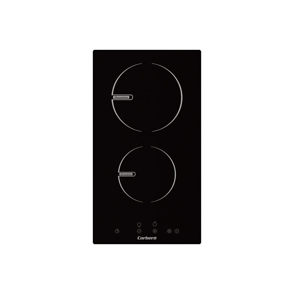 Vitrocerámica Corbero CCVG205D 2 Zonas 2900W Cristal Negro