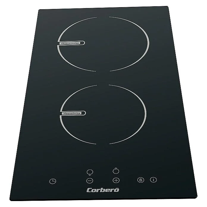 Vitrocerámica Corbero CCVG205D 2 Zonas 2900W Cristal Negro