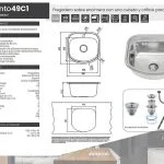 Fregadero Infiniton Belcanto49C1 49 cm Cuadrado Acero Inox Satinado