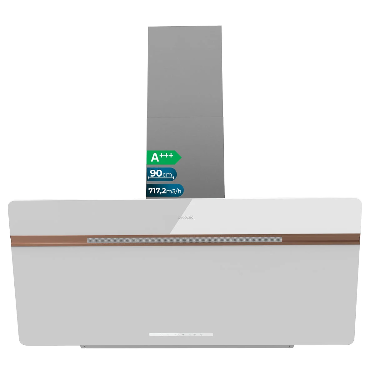 Campana Extractora Cecotec Bolero Flux DT 907500 90 cm A+++ Cristal Blanco