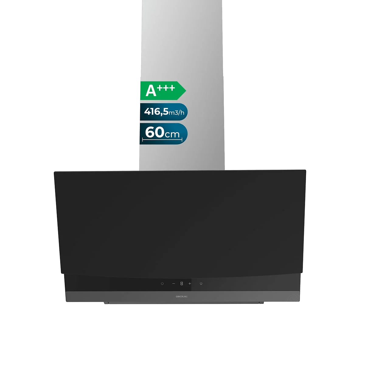 Campana Extractora Cecotec Bolero Flux DT 604400 60 cm 416,5 m³/h Clase A+++ Cristal Negro