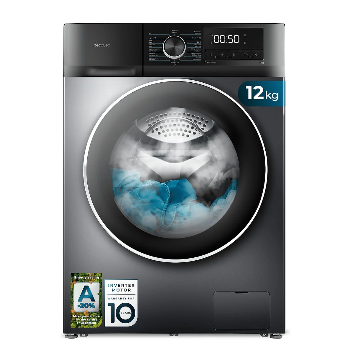 Lavadora Cecotec DressCode 12500 12 Kg 1400 rpm Clase A Inox