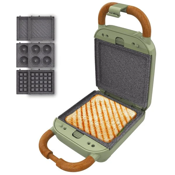 Sandwichera Cecotec Rock'nToast Retro One Green 700 W 3 en 1