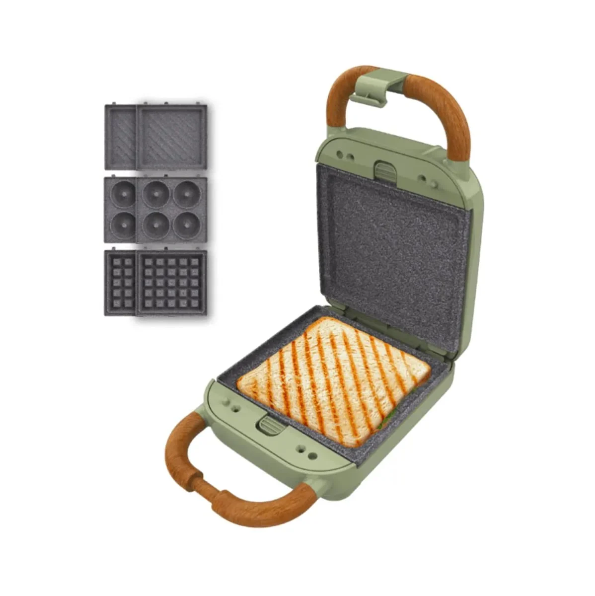 Sandwichera Cecotec Rock'nToast Retro One Green 700 W 3 en 1