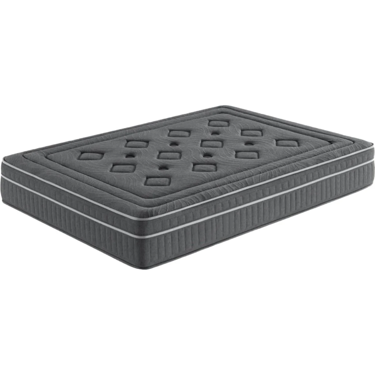 COLCHON CARBONO ENRROLLADO HR 150X190 28 CM NEGRO