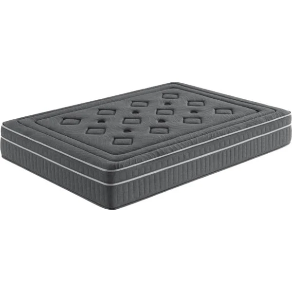 COLCHON CARBONO ENRROLLADO HR 150X190 28 CM NEGRO