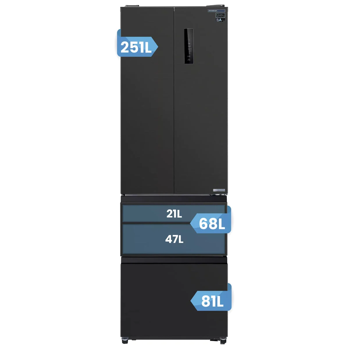 Frigorífico Infiniton FRD-400T91DEN 400 L Total No Frost Dark Inox