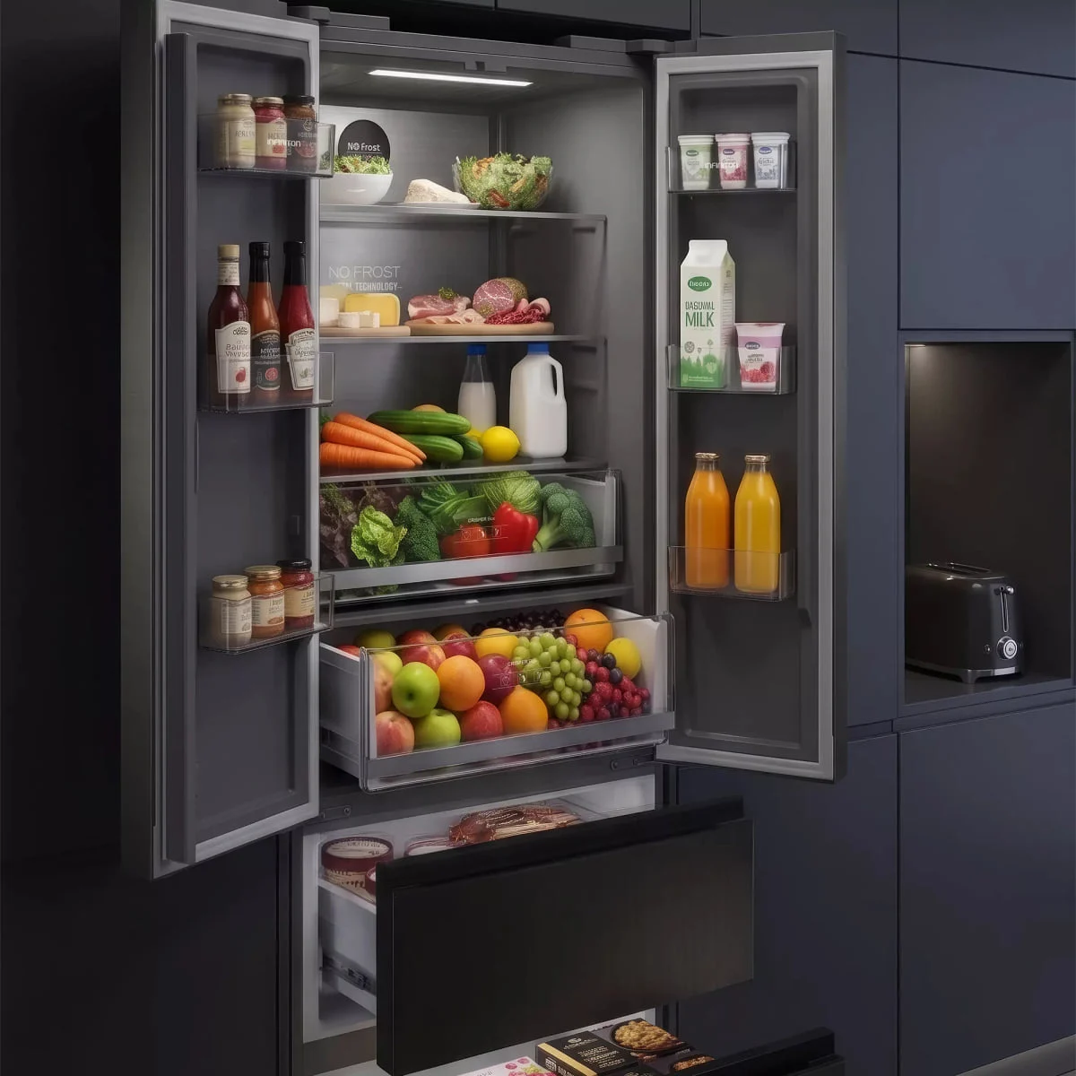 Frigorífico Infiniton FRD-400T91DEN 400 L Total No Frost Dark Inox