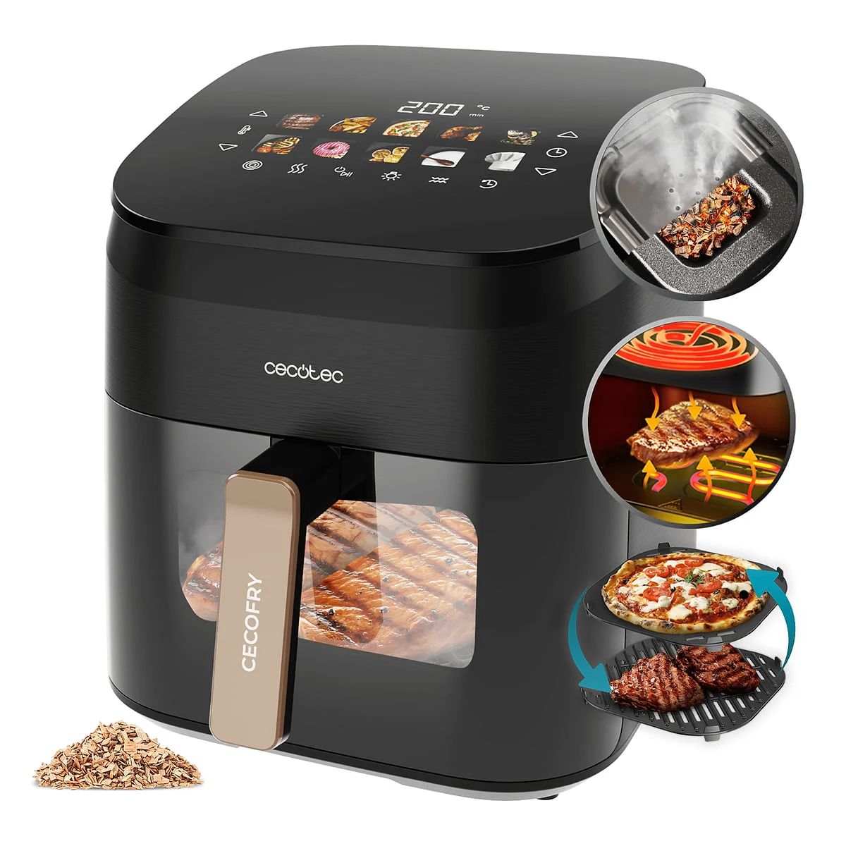 Freidora Cecotec Cecofry&Grill Smokin' 6.5 L 2200 W Doble Grill