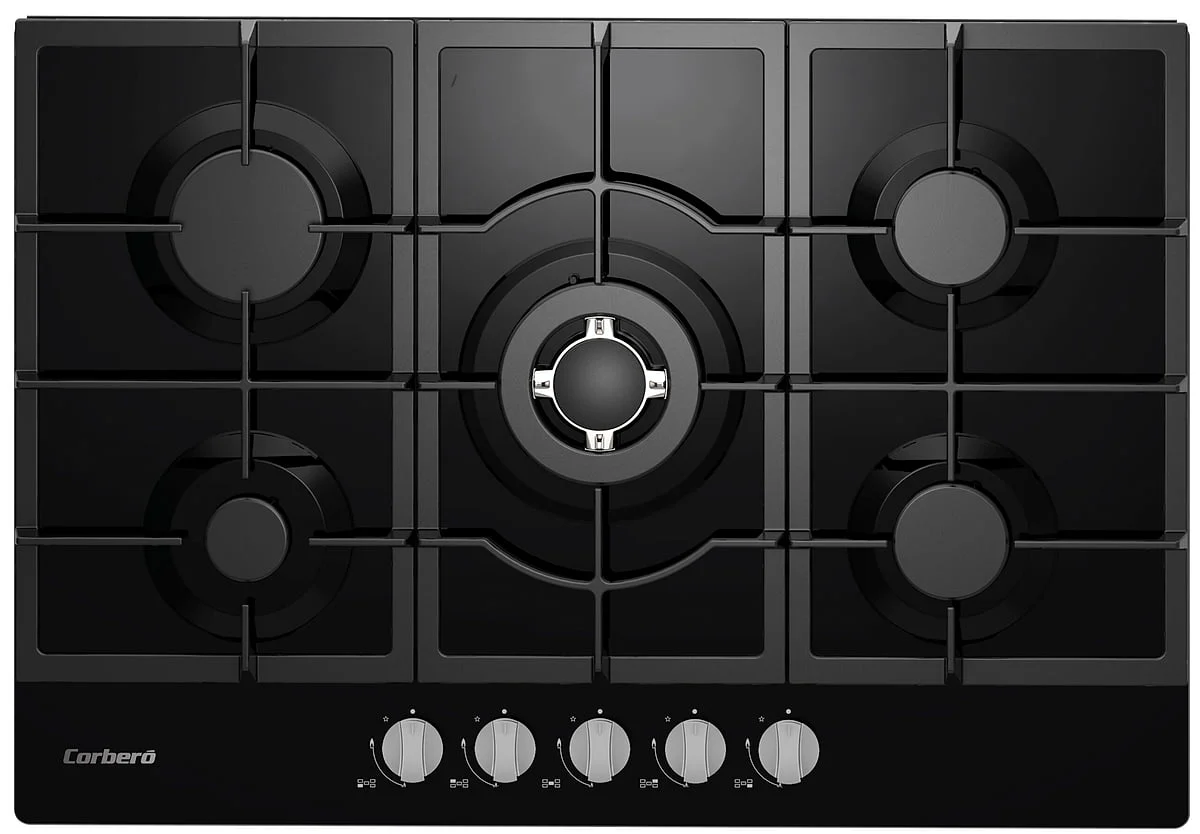 Encimera Corbero CPCGM5F5026N 5 Fuegos Cristal Negro