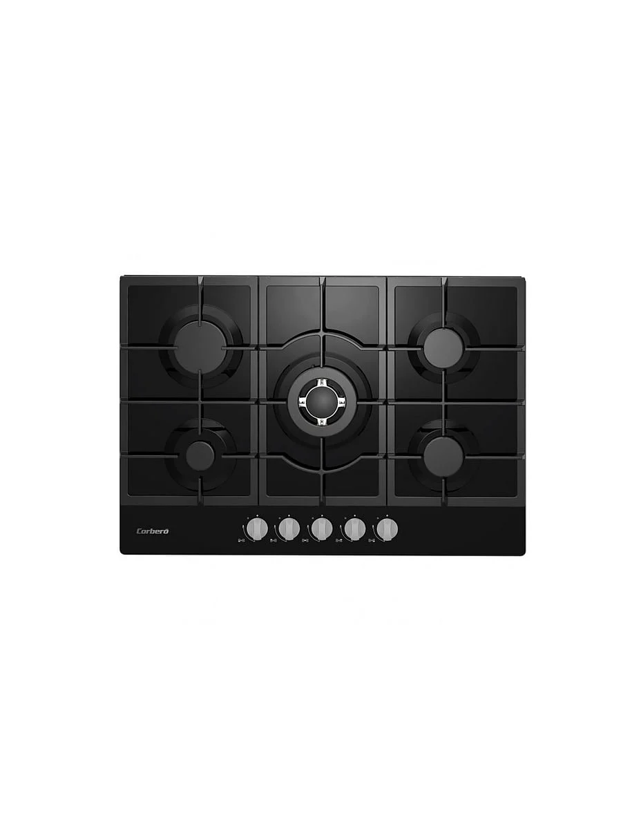 Encimera Corbero CPCGM5F5026N 5 Fuegos Cristal Negro