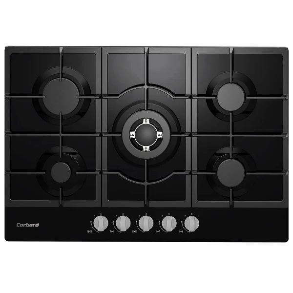 Encimera Corbero CPCGM5F5026N 5 Fuegos Cristal Negro
