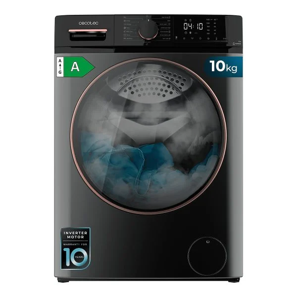 Lavadora Cecotec 10 Kg 1400 rpm Clase A Inverter Steel A