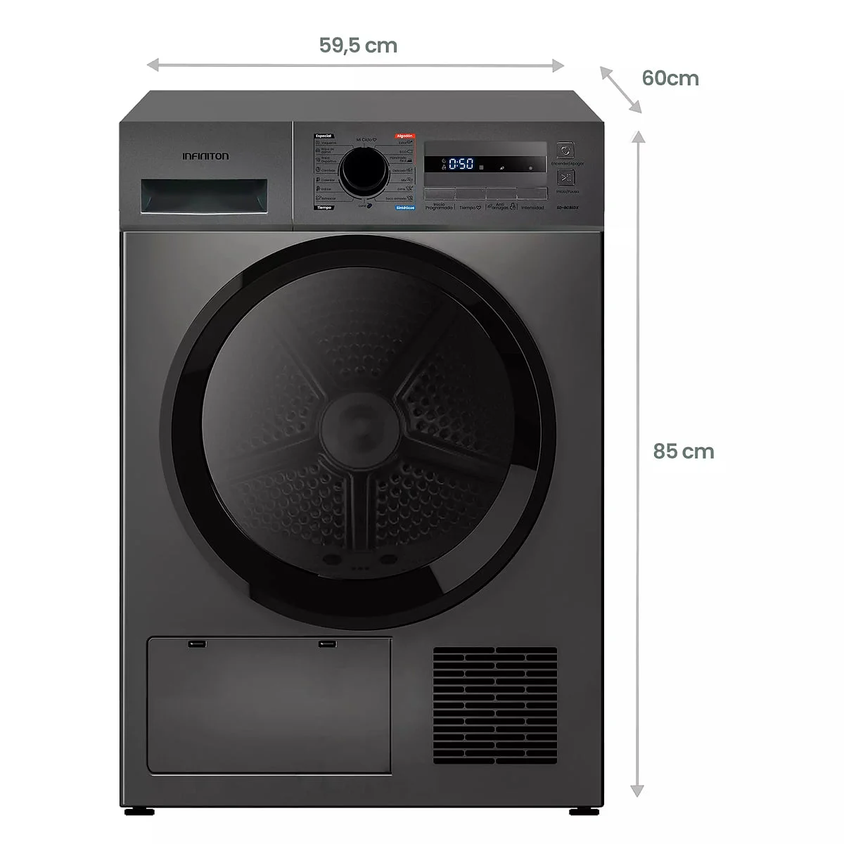 Secadora Infiniton SD-BC8DDX 8 Kg Bomba de Calor Inox