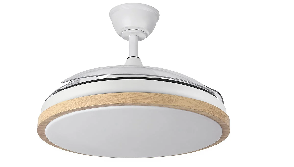 Ventilador techo Abrila Evros 72 W 6120 lm Blanco/Haya 3 Aspas Desplegables