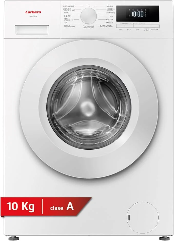 Lavadora Corbero 10 Kg 1400 rpm Clase A Blanca